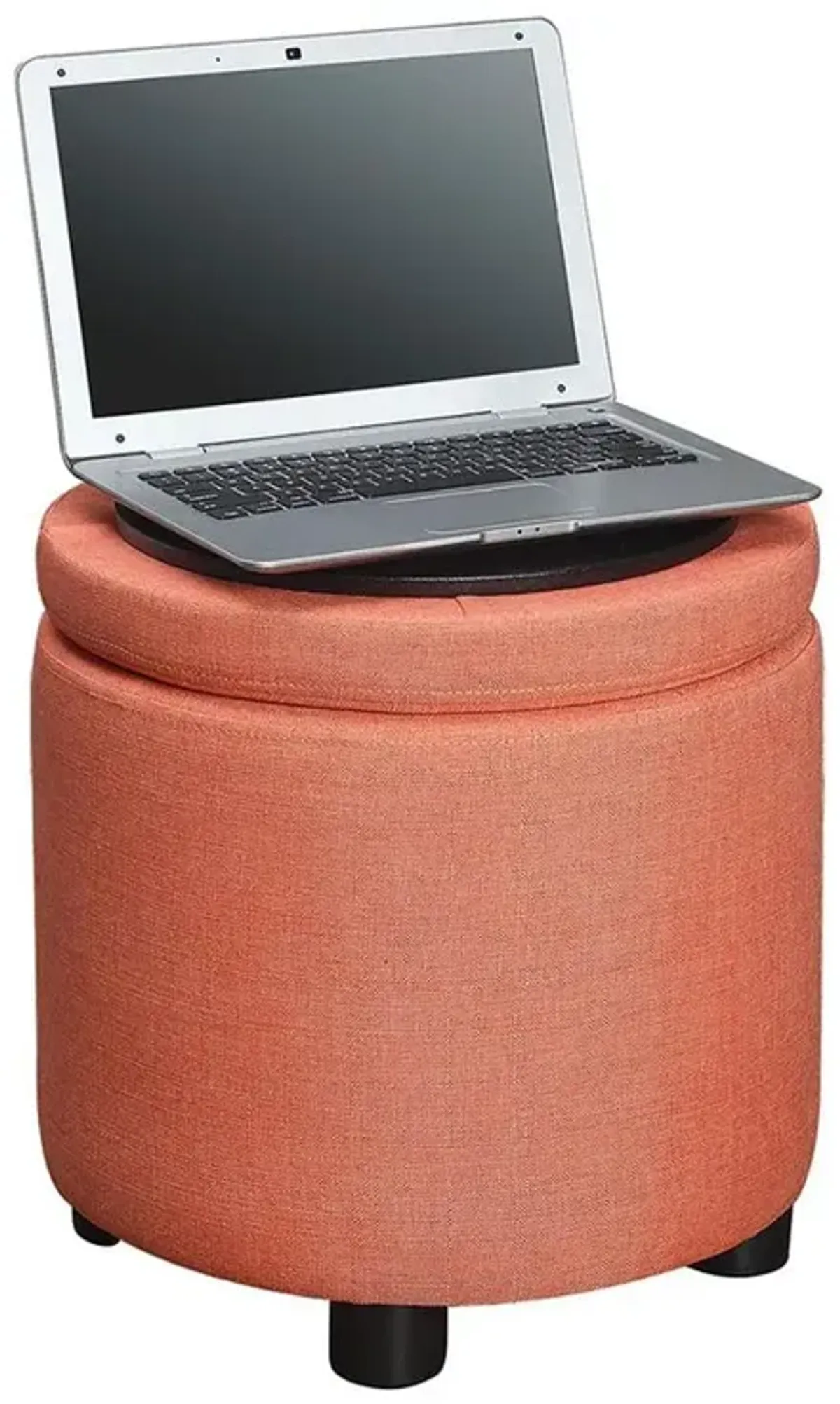 Convience Concept, Inc. Designs 4 Comfort Round Accent Storage Ottoman with Reversible Tray Lid