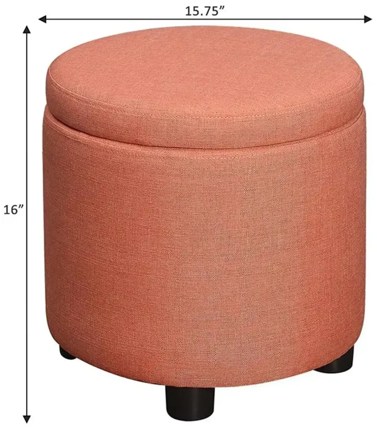 Convience Concept, Inc. Designs 4 Comfort Round Accent Storage Ottoman with Reversible Tray Lid