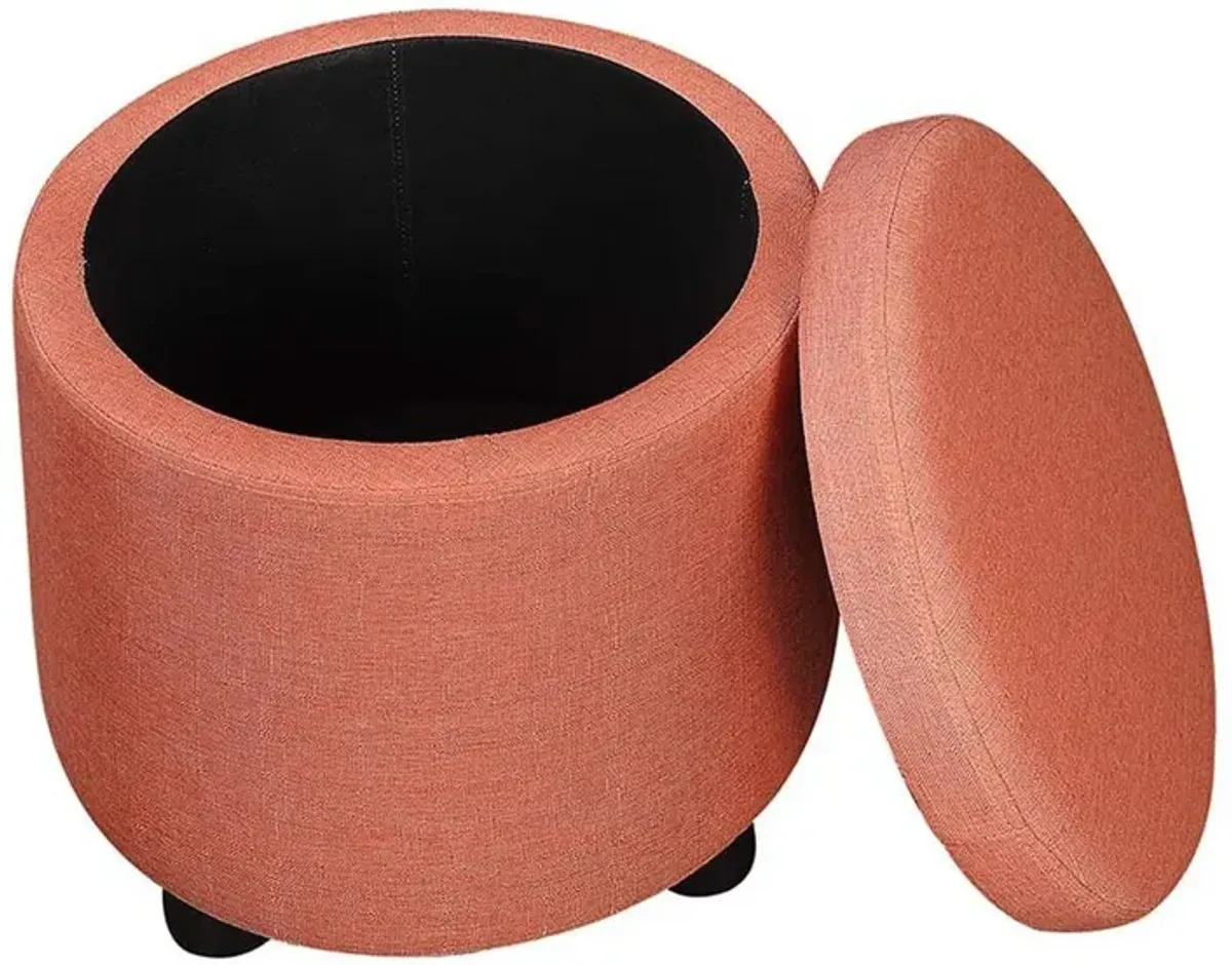 Convience Concept, Inc. Designs 4 Comfort Round Accent Storage Ottoman with Reversible Tray Lid