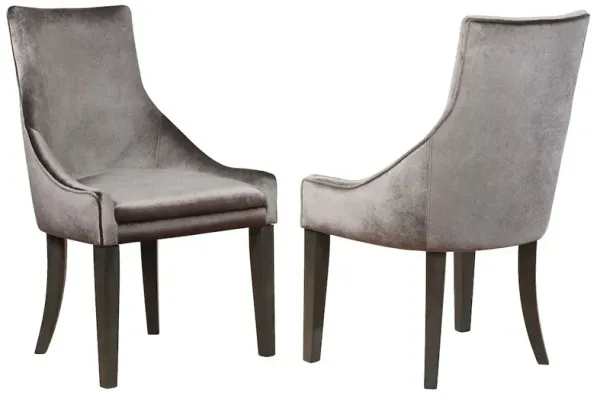 Phelps Velvet Upholstered Dining Side Chair Grey (Set of 2)
