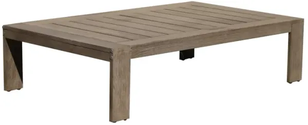 Neji 51 Inch Coffee Table, Burnt Brown Acacia Wood Frame, Plank Surface
