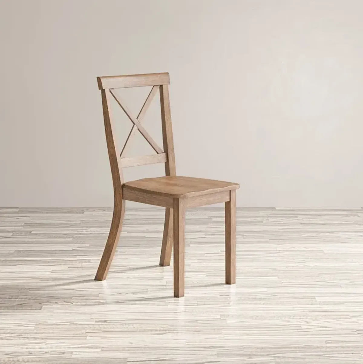 Jofran Eastern Tides Coastal Wire-Brushed Wood X-Back Acacia Dining Chair (Set of 2)