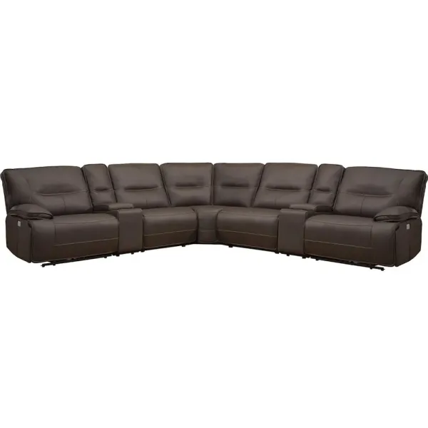 Parker Living 7 Piece Modular Power Reclining Sectional with Power Adjustable Headrests