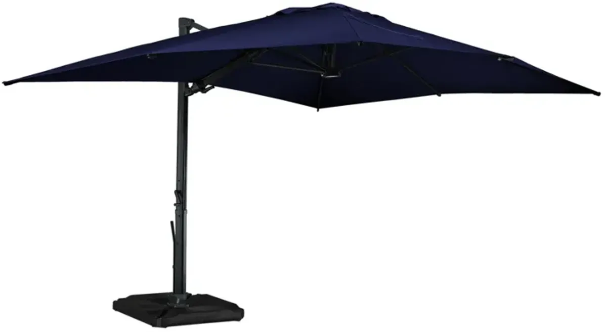 MONDAWE 13ft Square Solar LED Offset Cantilever Patio Umbrella for Outdoor Shade