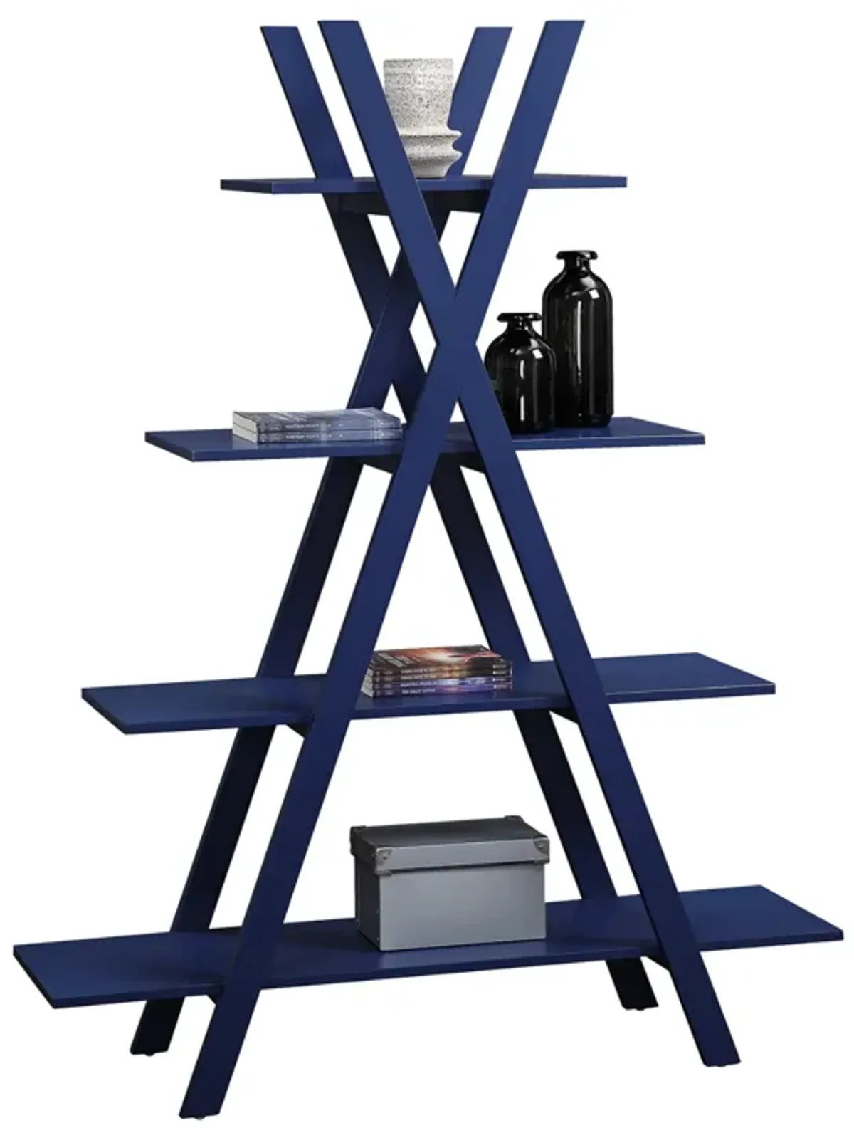 Convenience Concepts Oxford A Frame Bookshelf, Cobalt Blue