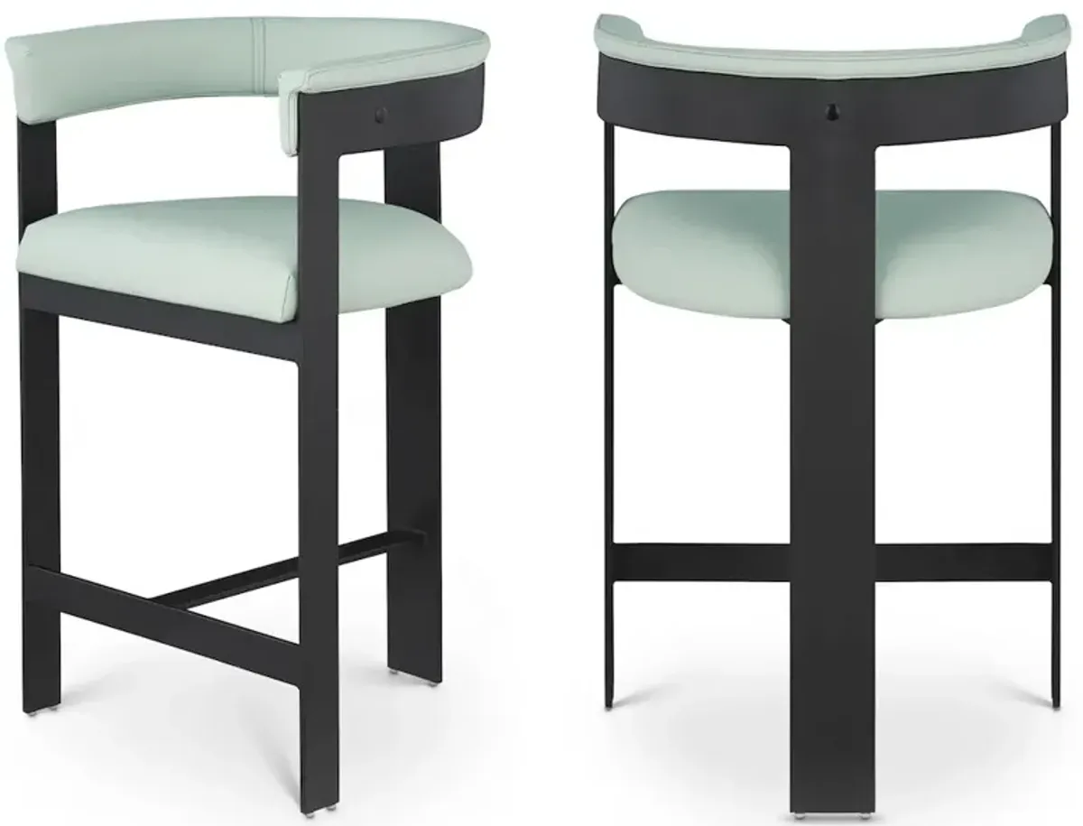 Meridian Furniture Romeo Vegan Leather Counter Stool, Set of 2