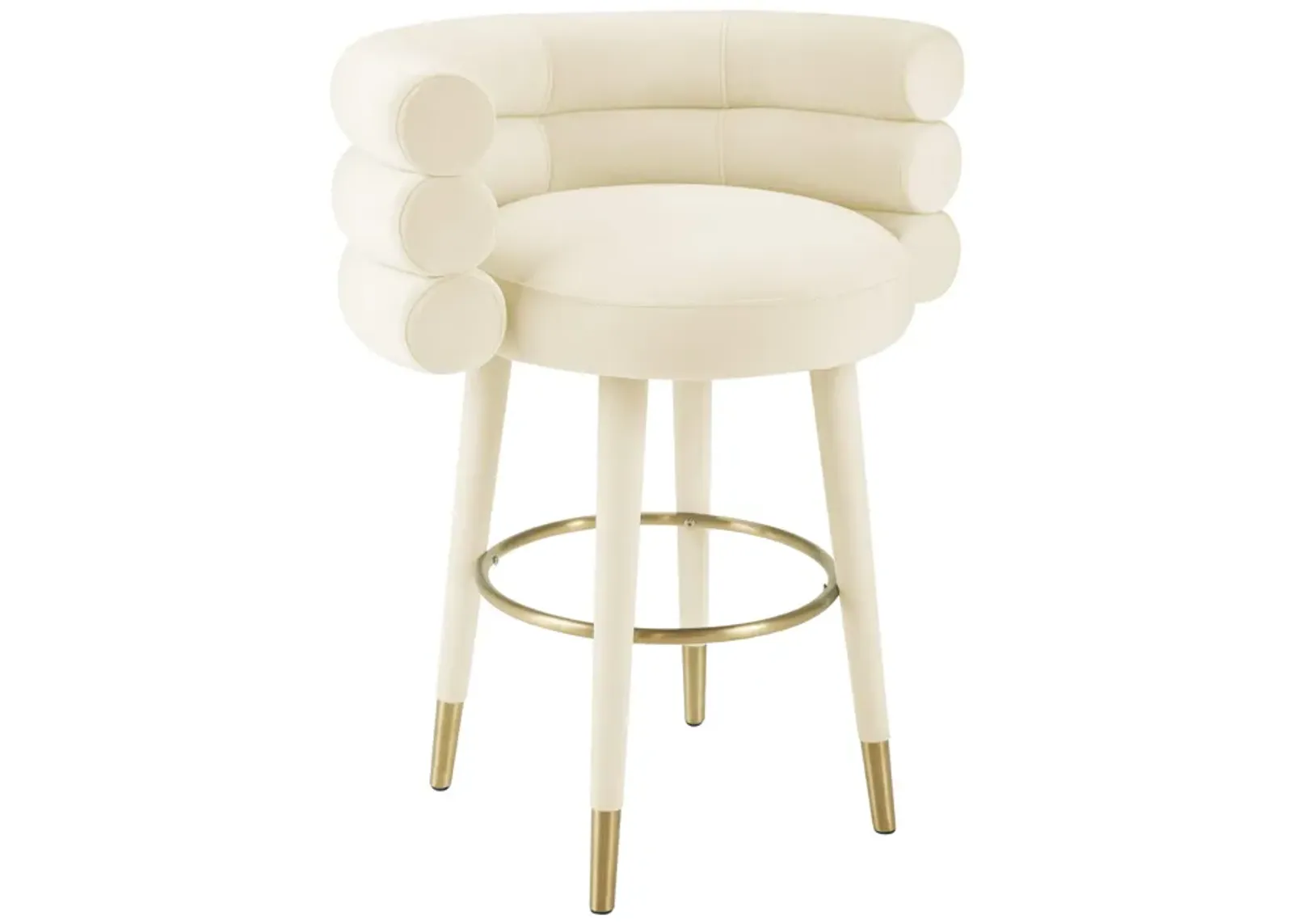 Betty Grey Velvet Counter Stool