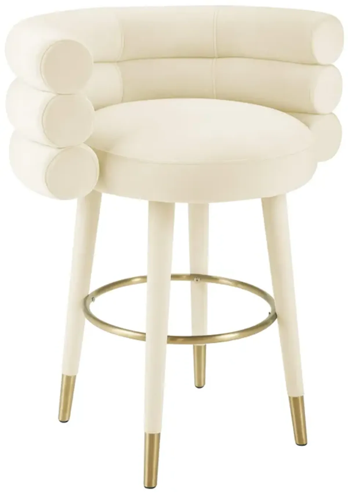 Betty Grey Velvet Counter Stool