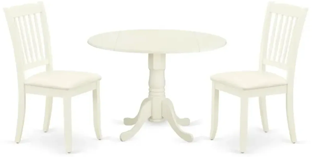 Dining Room Set Linen White, DLDA3-WHI-C