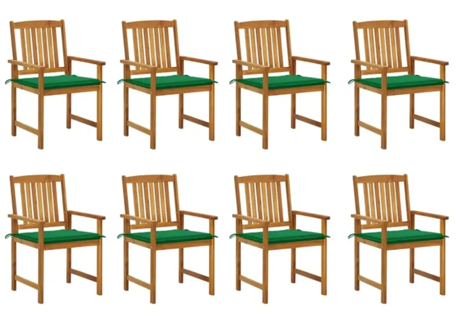 vidaXL Garden Chairs with Cushions 8 pcs Solid Acacia Wood