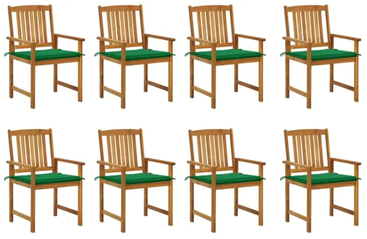 vidaXL Garden Chairs with Cushions 8 pcs Solid Acacia Wood