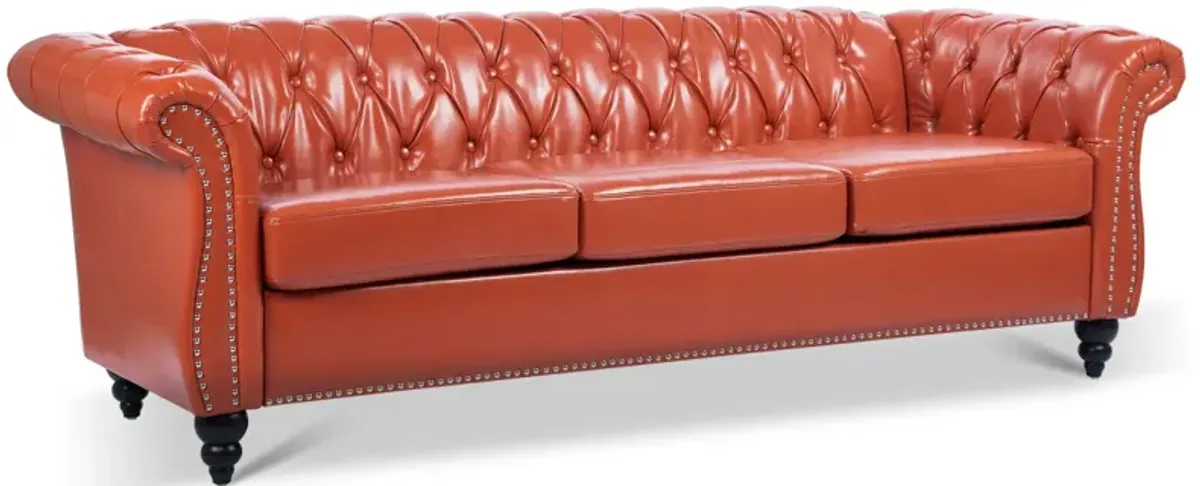 Rolled Arm Chesterfield 3 Seater Sofa