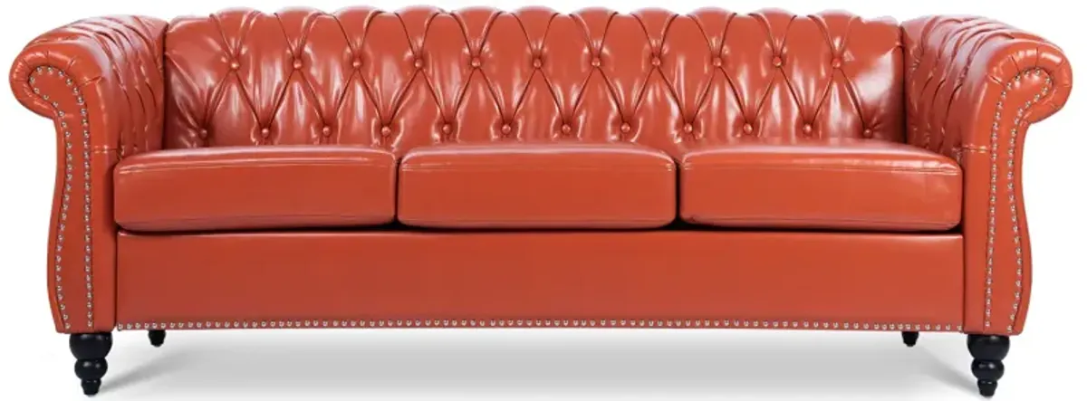 Rolled Arm Chesterfield 3 Seater Sofa