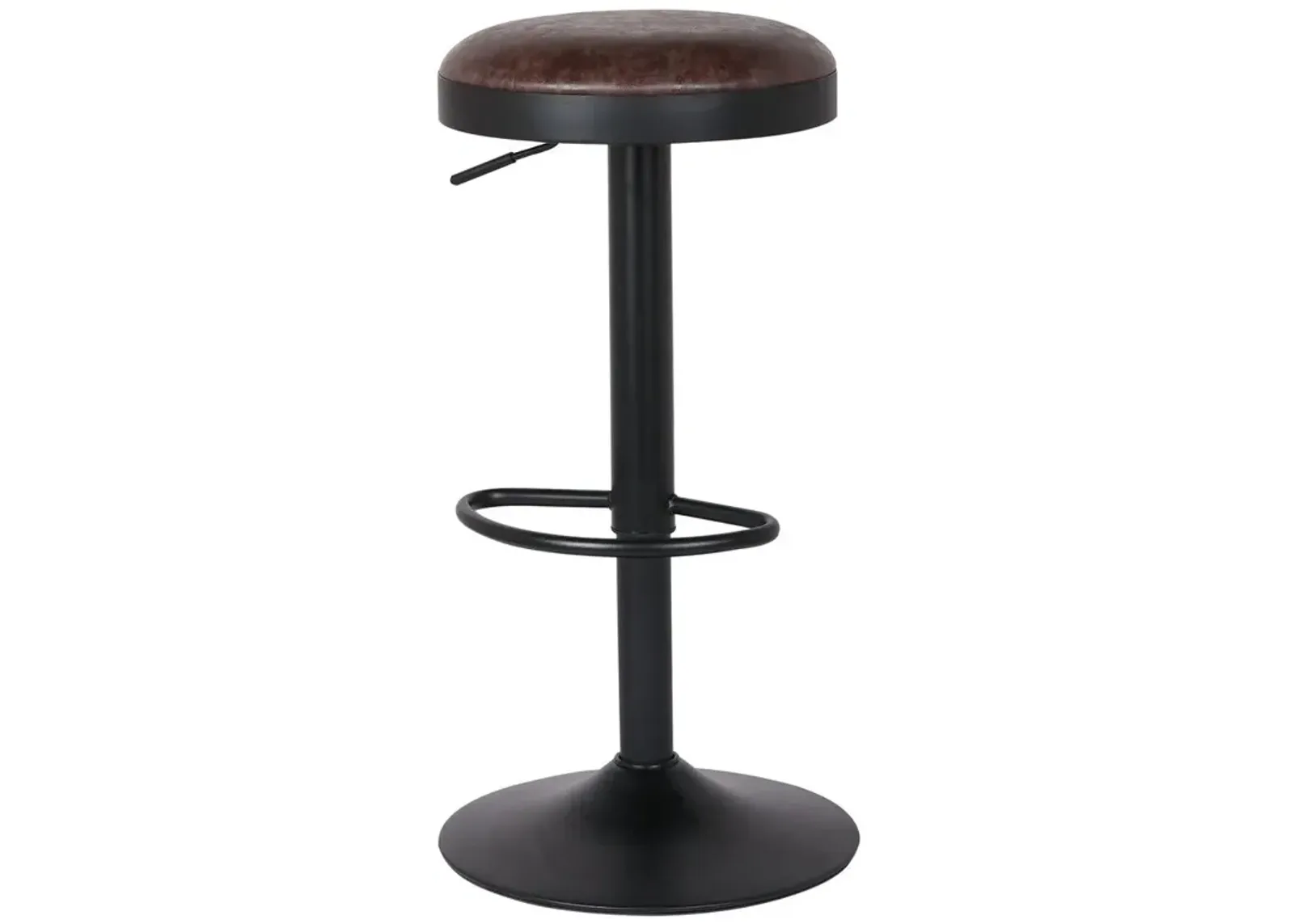 Juno PU Leather Gaslift Backless Swivel Bar Stool, (Set of 2)