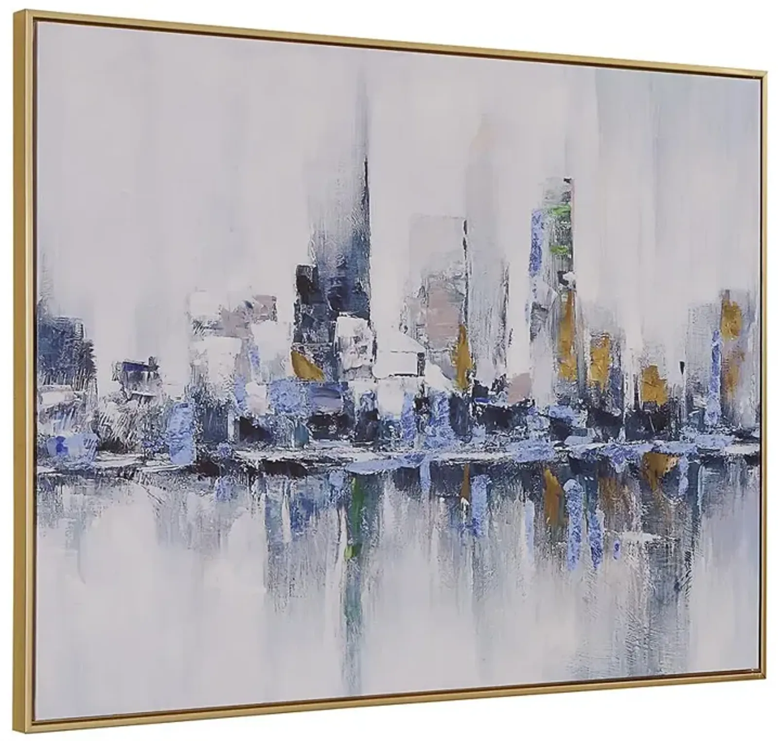 Carolina Living Cityscape Abstract Wall Art - Gold Frame - Medium