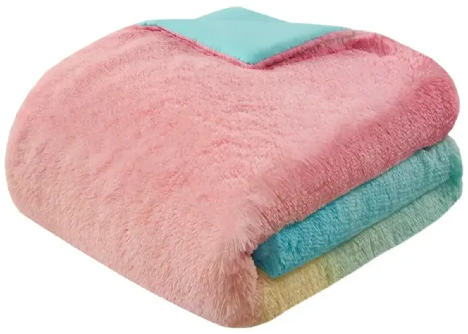 Gracie Mills Herman Ombre Shaggy Faux Fur Comforter Set