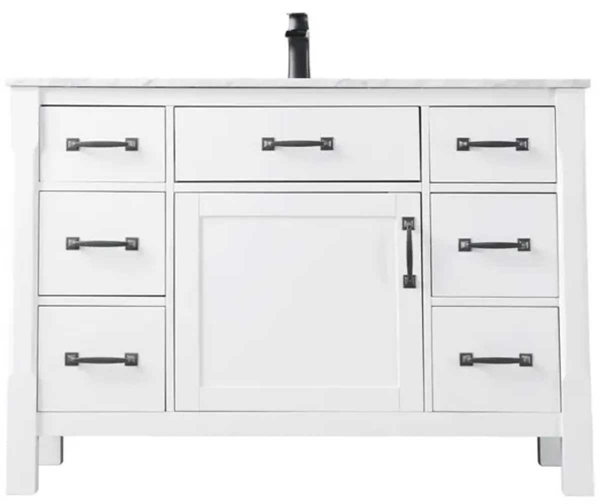 Altair 48 Single Bathroom Vanity Set in White without Mirror