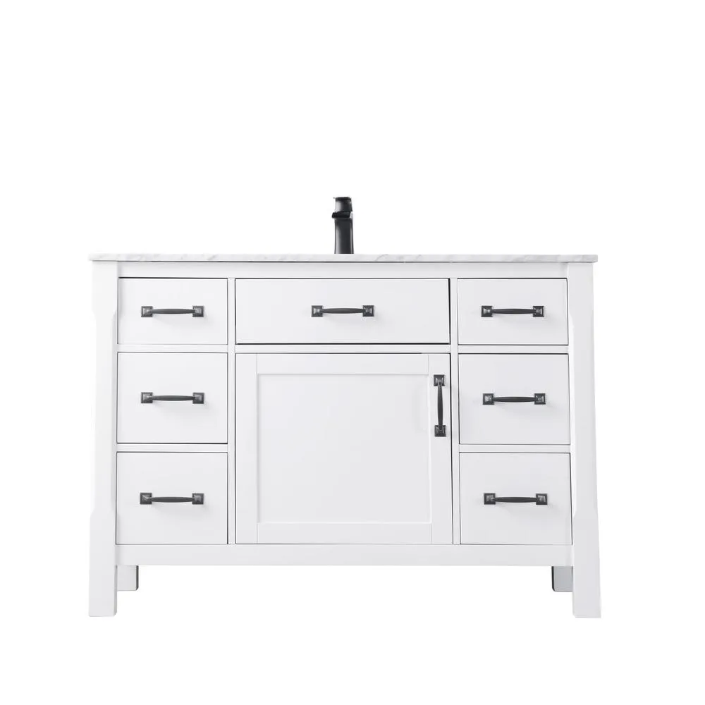 Altair 48 Single Bathroom Vanity Set in White without Mirror