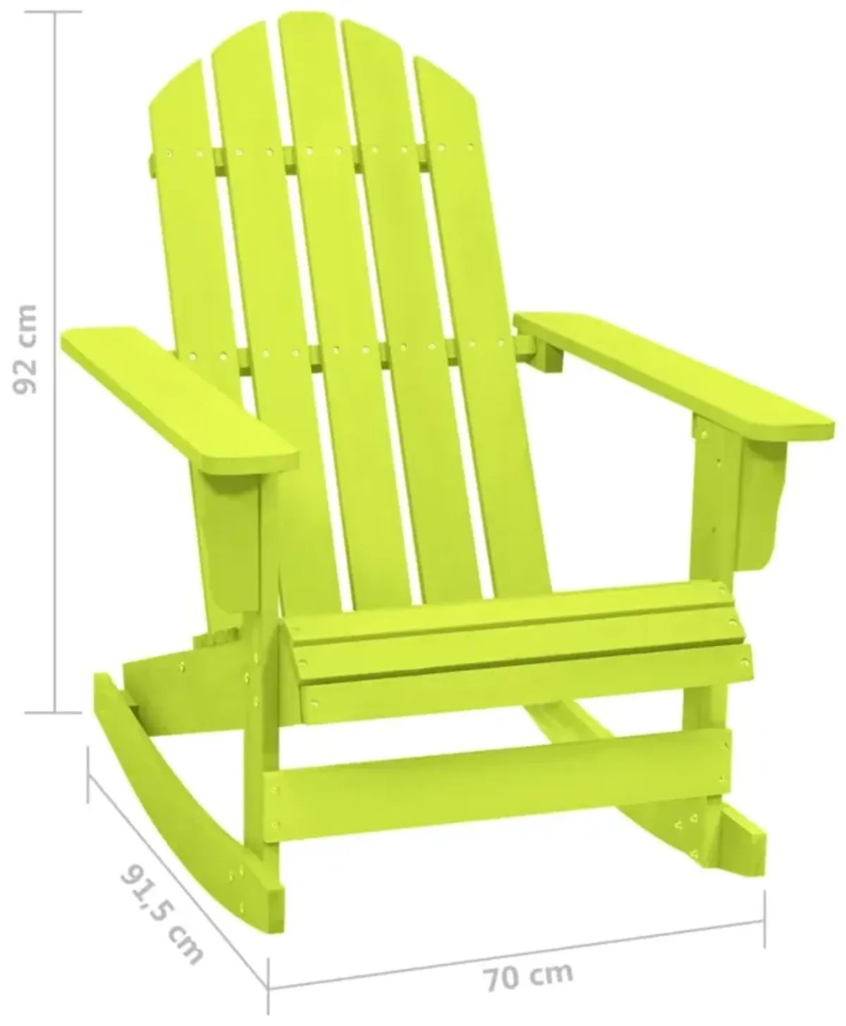 vidaXL Outdoor Patio Adirondack Rocking Chair - Solid Fir Wood - Weather Resistant - Ergonomically Designed for Comfort - Easy Assembly - Green