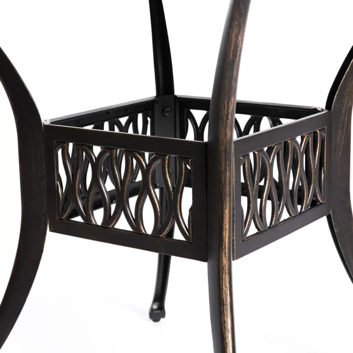 Indoor and Outdoor Bronze Dinning Table Bistro Patio Cast Aluminum.