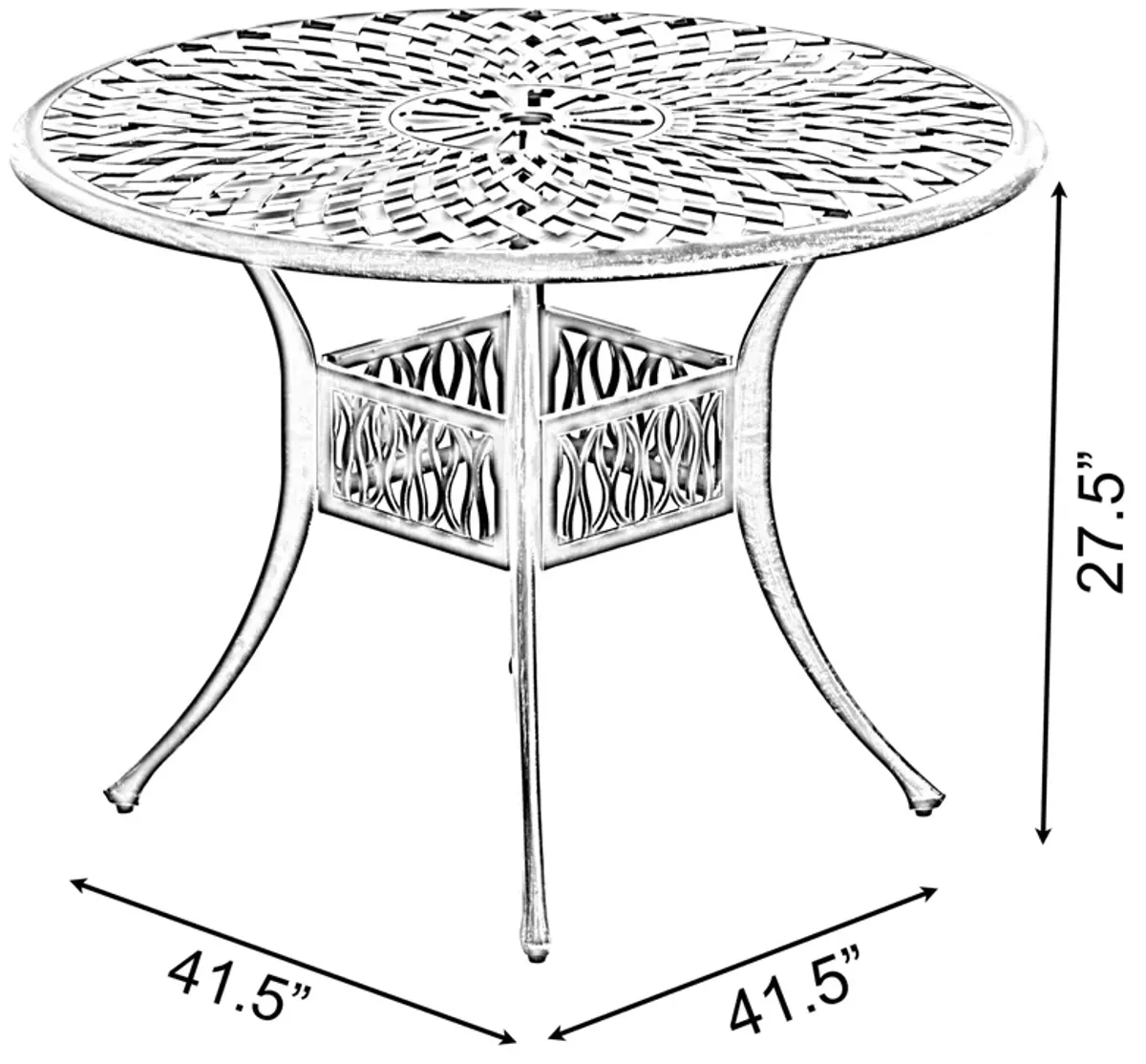 Indoor and Outdoor Bronze Dinning Table Bistro Patio Cast Aluminum.