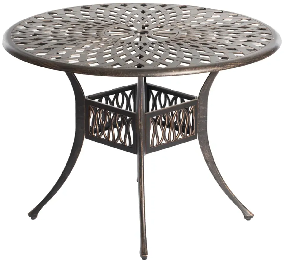 Indoor and Outdoor Bronze Dinning Table Bistro Patio Cast Aluminum.