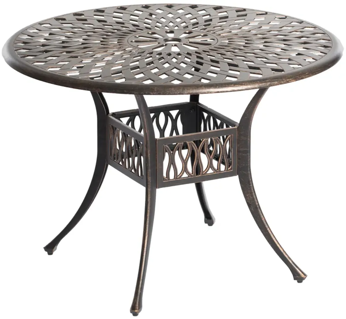 Indoor and Outdoor Bronze Dinning Table Bistro Patio Cast Aluminum.