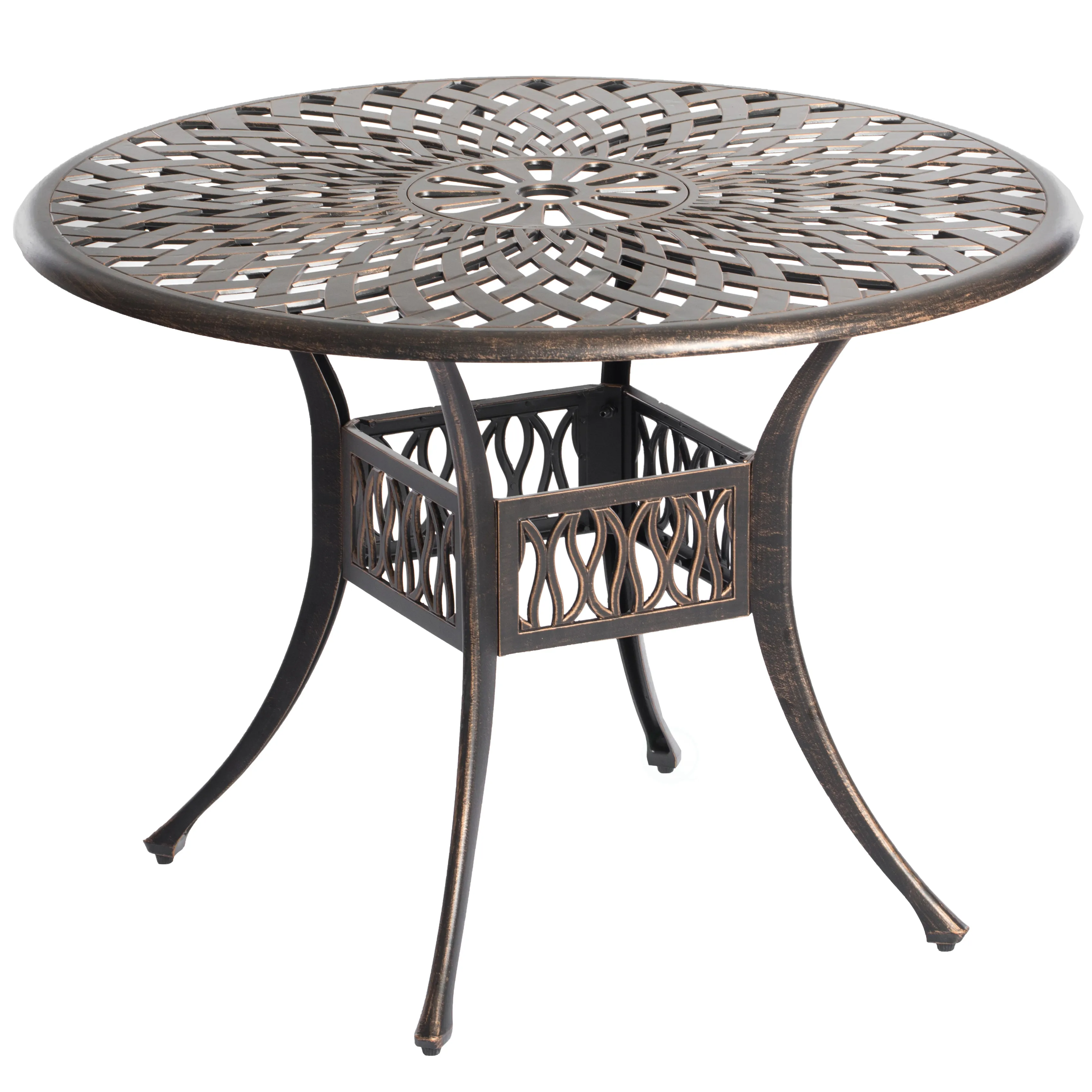 Indoor and Outdoor Bronze Dinning Table Bistro Patio Cast Aluminum.