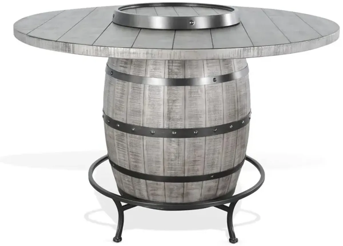 Sunny Designs Round Pub Table with Wine Barrel Base