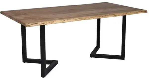 Porter Designs Manzanita Live Edge Solid Acacia Wood Dining Table, Natural