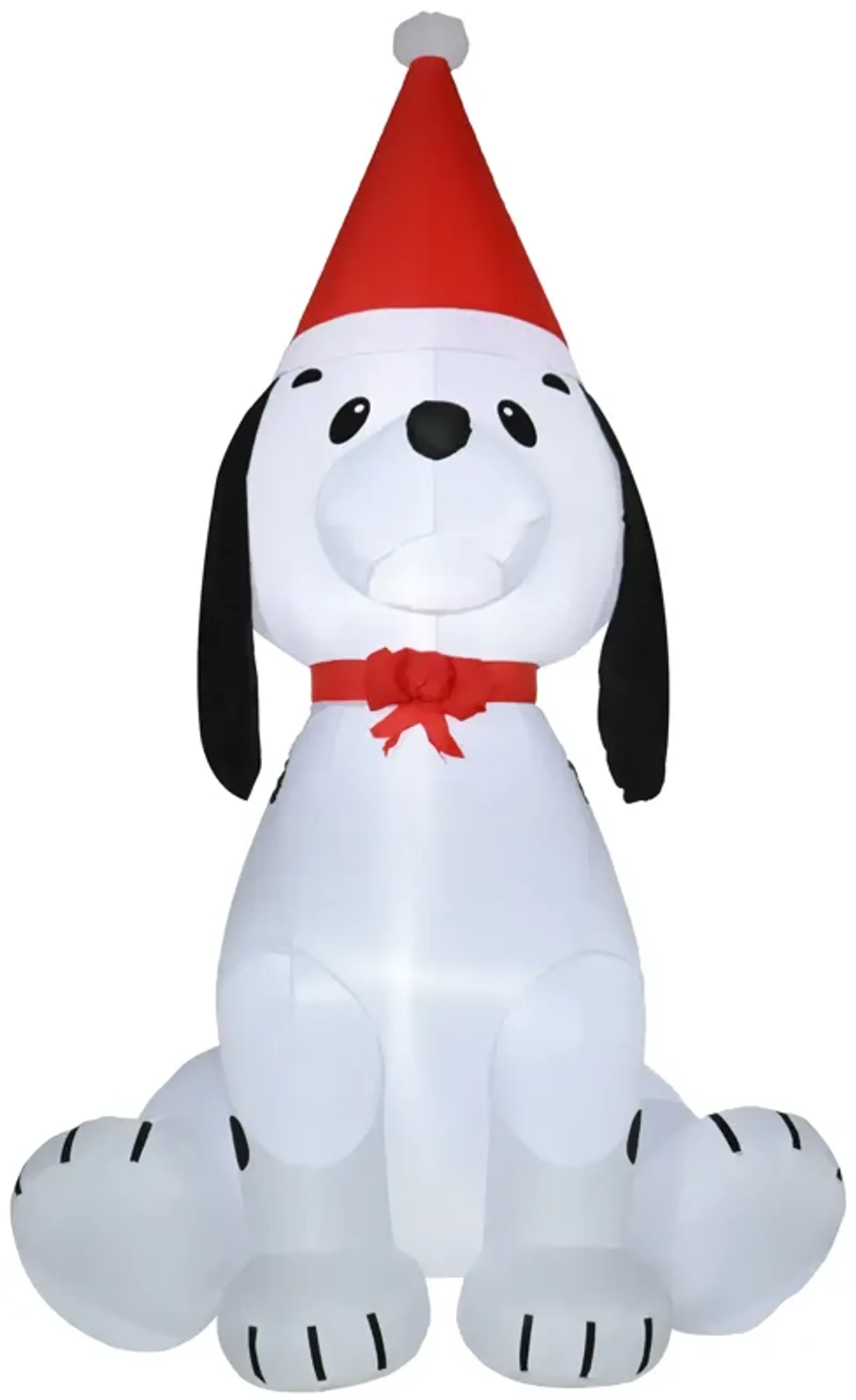 6' Inflatable Christmas Puppy Dog with Hat, Blow-Up Outdoor Display w/ LEDs