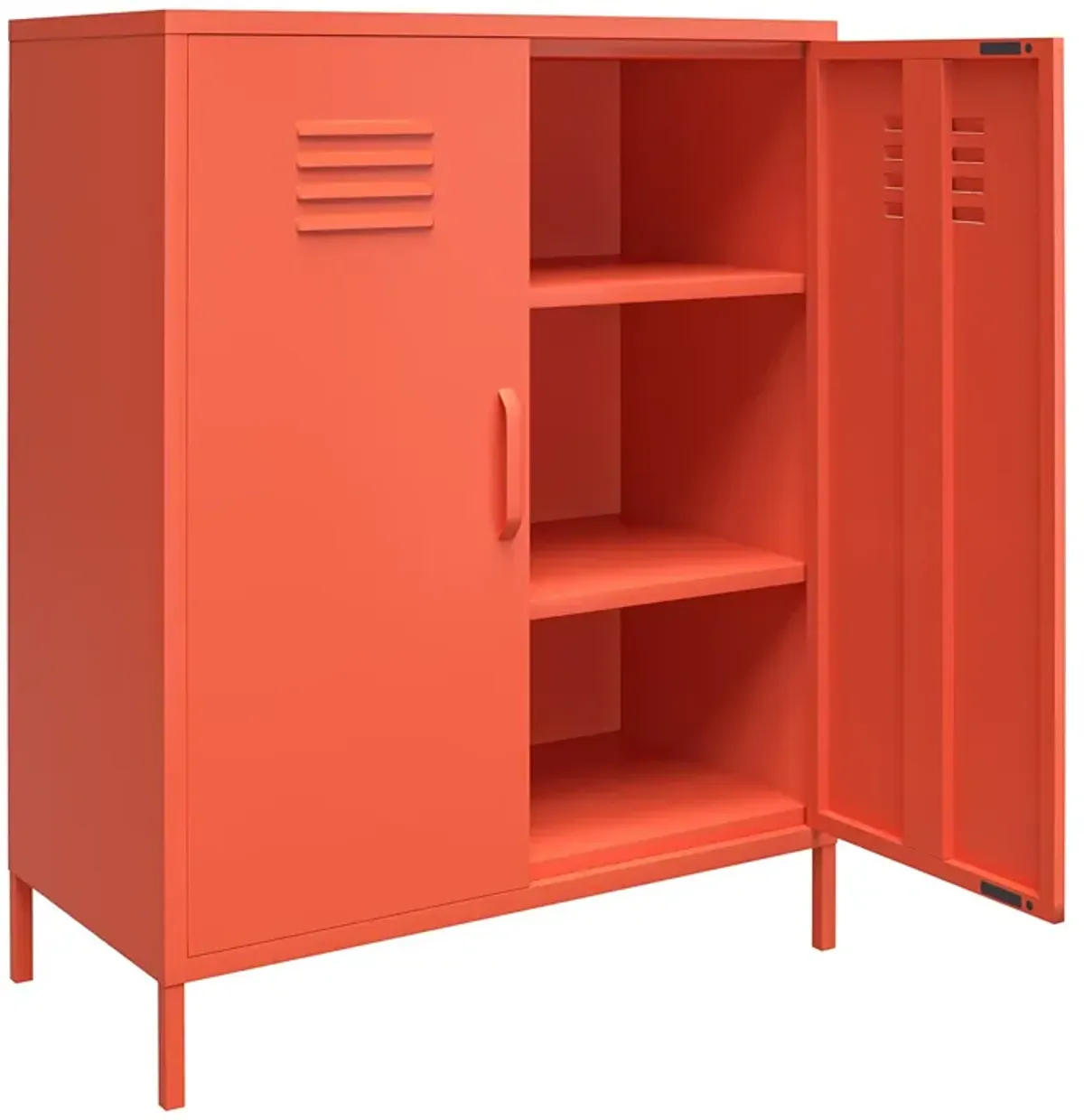 Cache 2 Door Metal Locker Style Storage Accent Cabinet