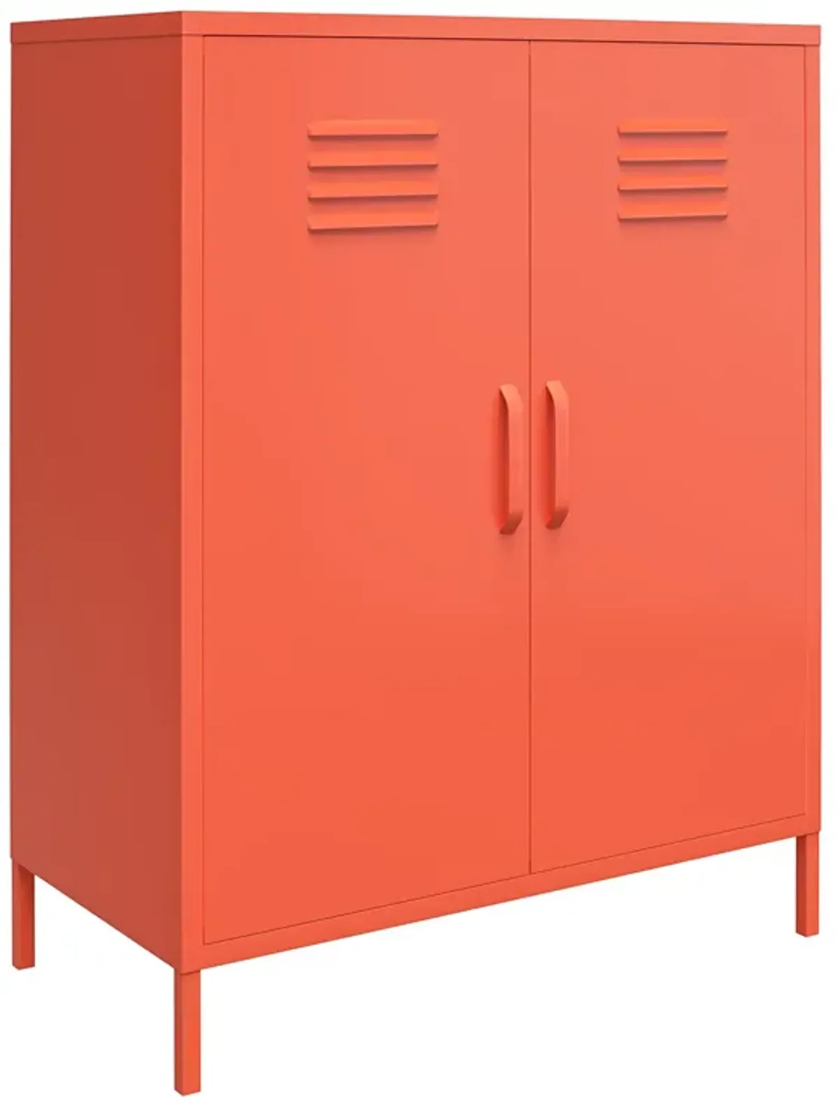 Cache 2 Door Metal Locker Style Storage Accent Cabinet