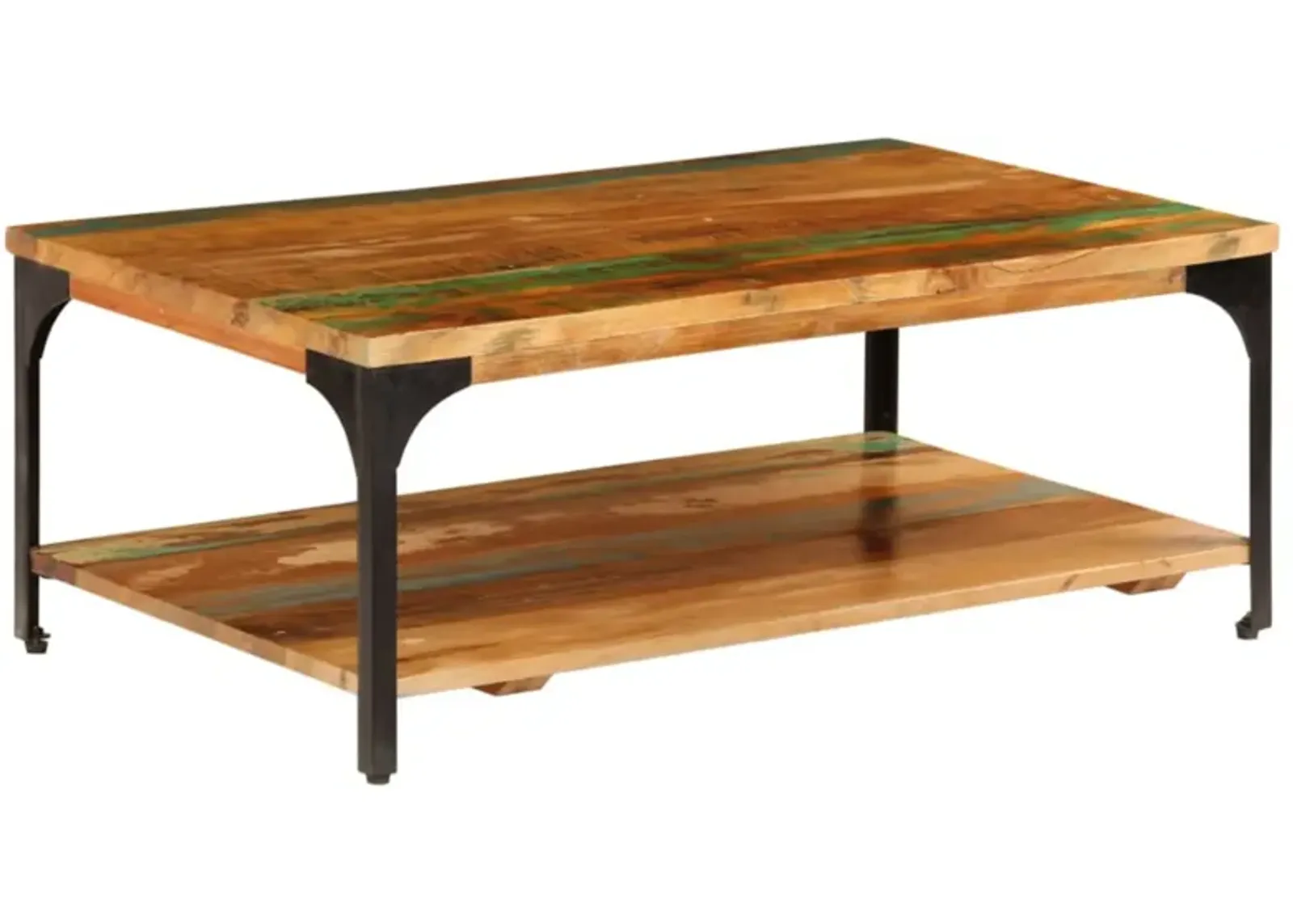 vidaXL Coffee Table with Shelf 39.4"x23.6"x13.8" Solid Reclaimed Wood