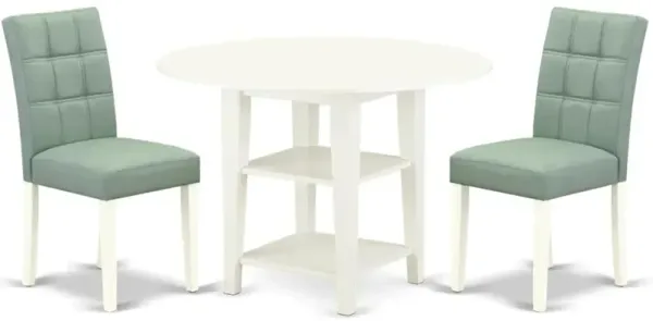 3 Piece Dining Room Table Set consists A Wood Dining Table