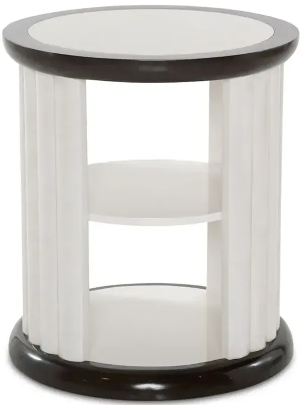 Michael Amini Paris Chic Round End Table - Espresso