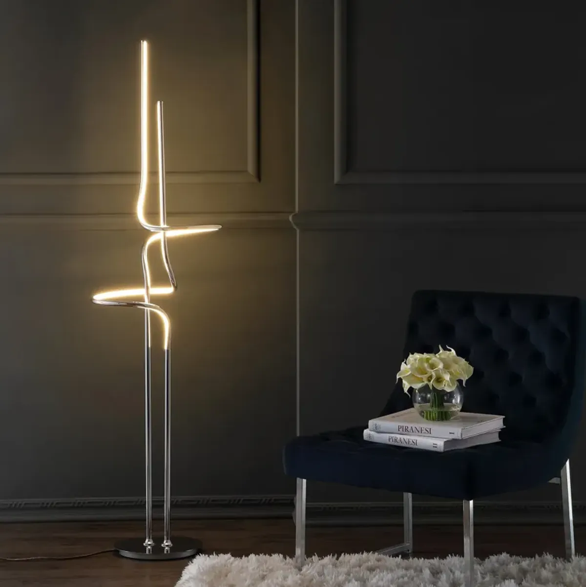 Sketch Minimalist Dimmable Metal Integrated LED Floor Lamp