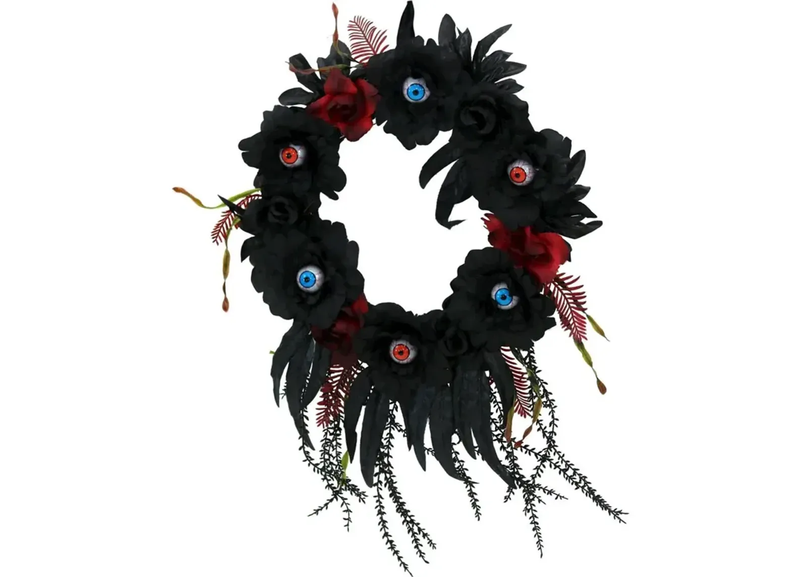 Haunted Hill Farm 22 Wreath with light up Eyeballs