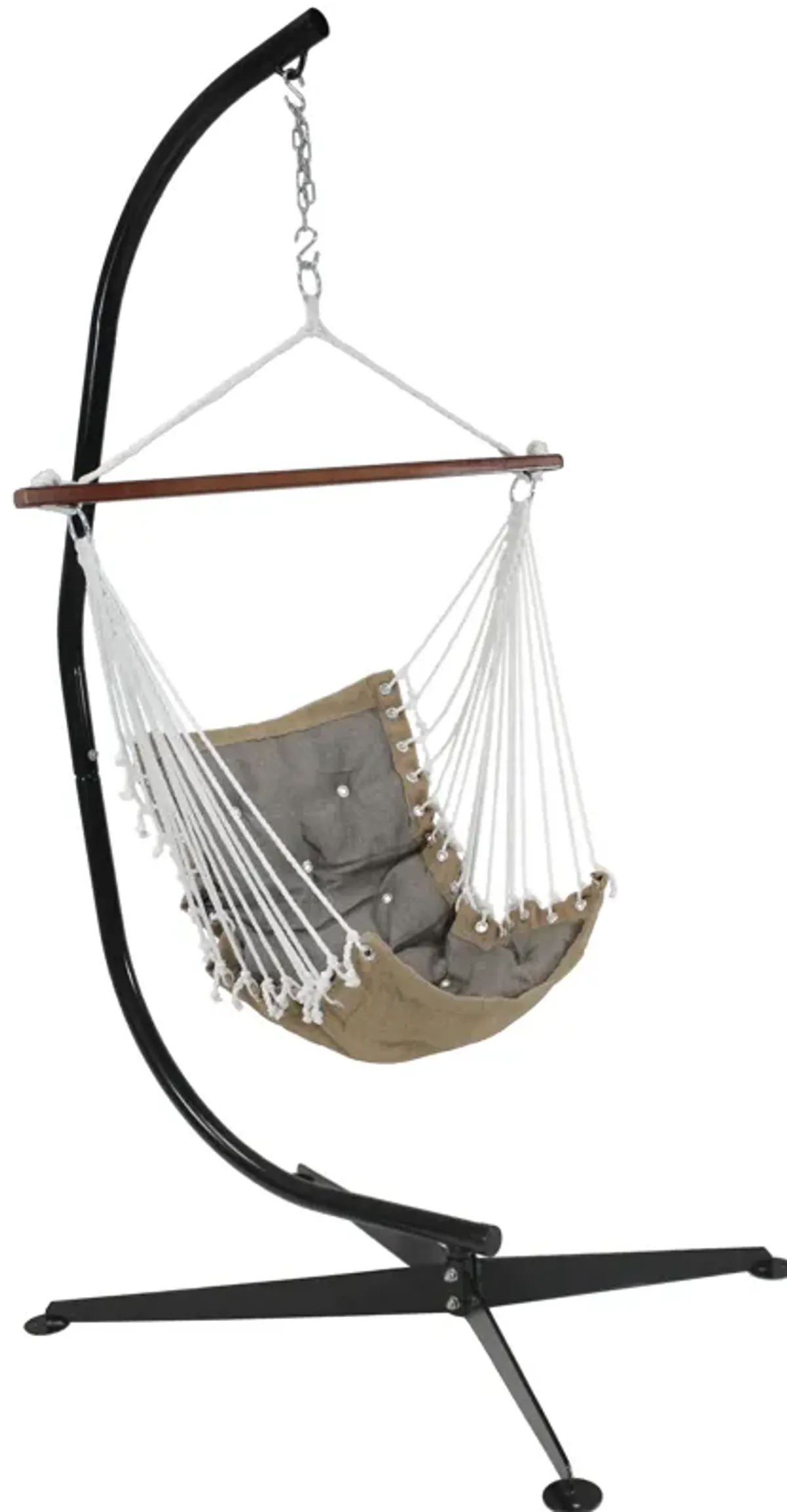 Sunnydaze Polyester Tufted Victoria Hammock Chair with Steel C-Stand