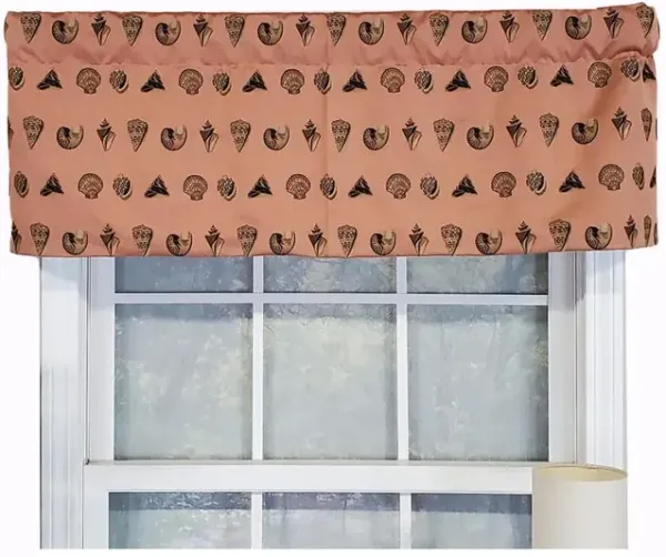 RLF Home Modern Design Classic Seascape Tailored Style Window Valance 50" x 17" Peach