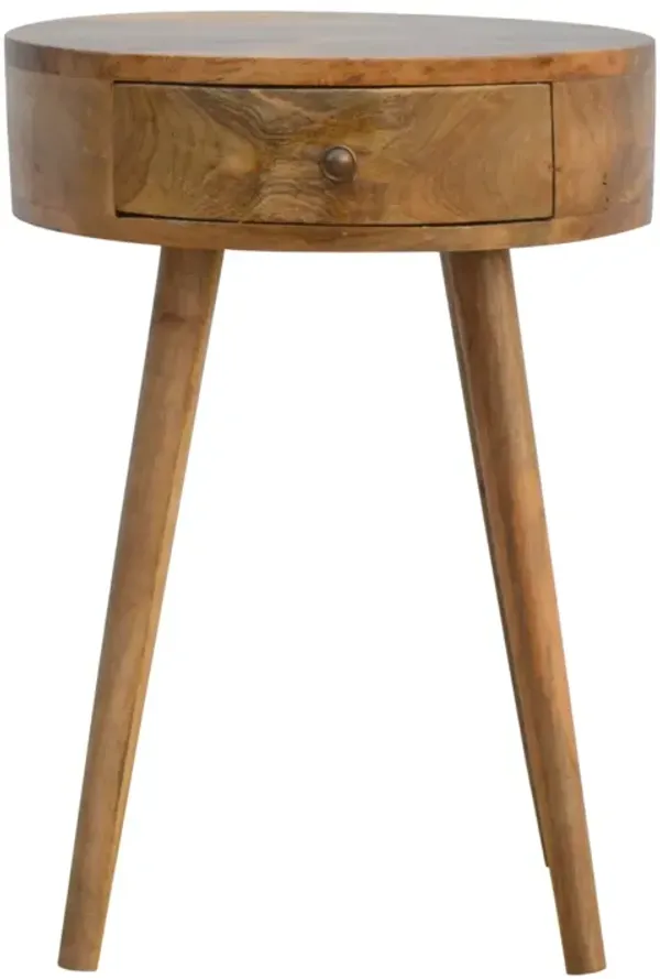 Artisan Furniture Solid Wood Nordic Circular Shaped nightstand