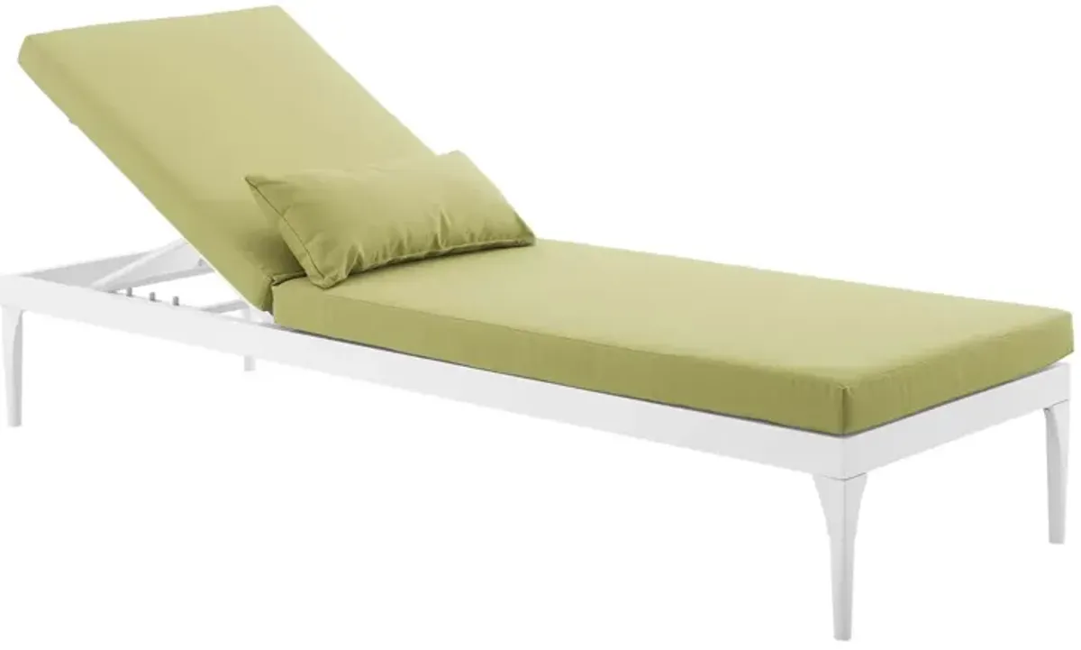 Perspective Cushion Outdoor Patio Chaise Lounge Chair - White Peridot