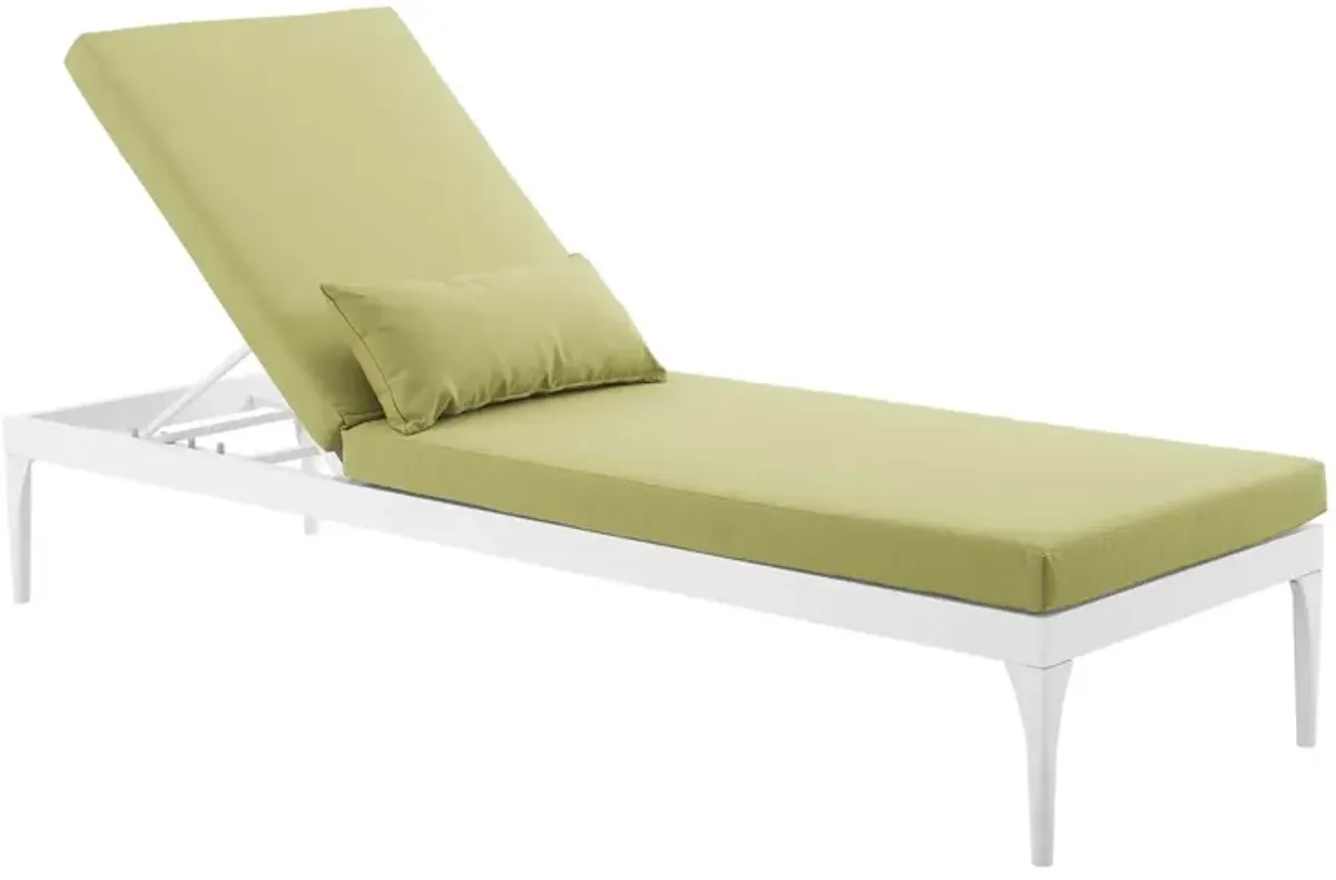 Perspective Cushion Outdoor Patio Chaise Lounge Chair - White Peridot