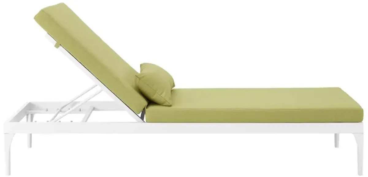 Perspective Cushion Outdoor Patio Chaise Lounge Chair - White Peridot