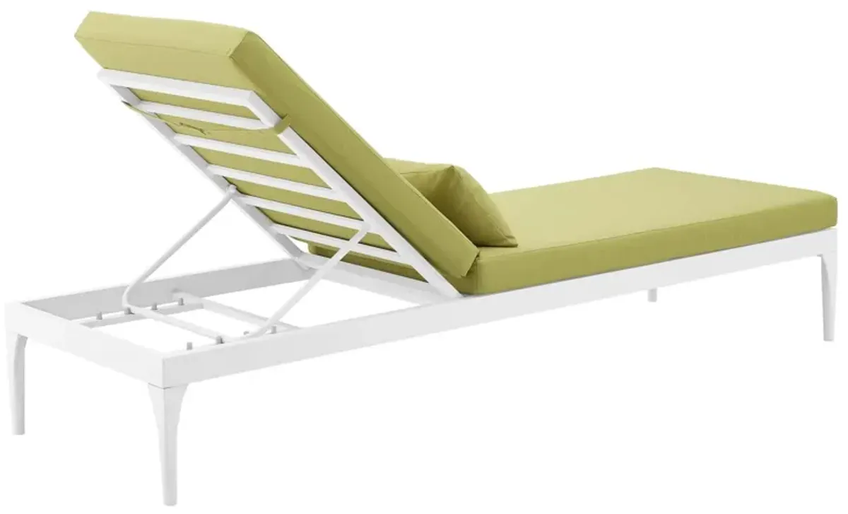 Perspective Cushion Outdoor Patio Chaise Lounge Chair - White Peridot