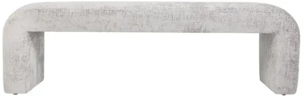 Jofran Sophia Modern Luxury Curved Upholstered Waterfall Jacquard Bench - Large