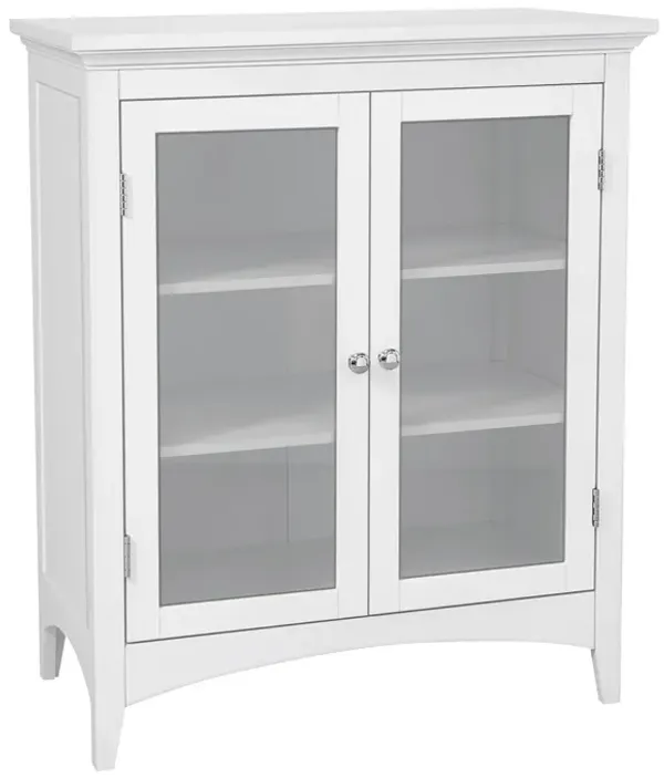 Teamson Home Madison Wooden Floor Cabinet with 2 Glass Doors, White