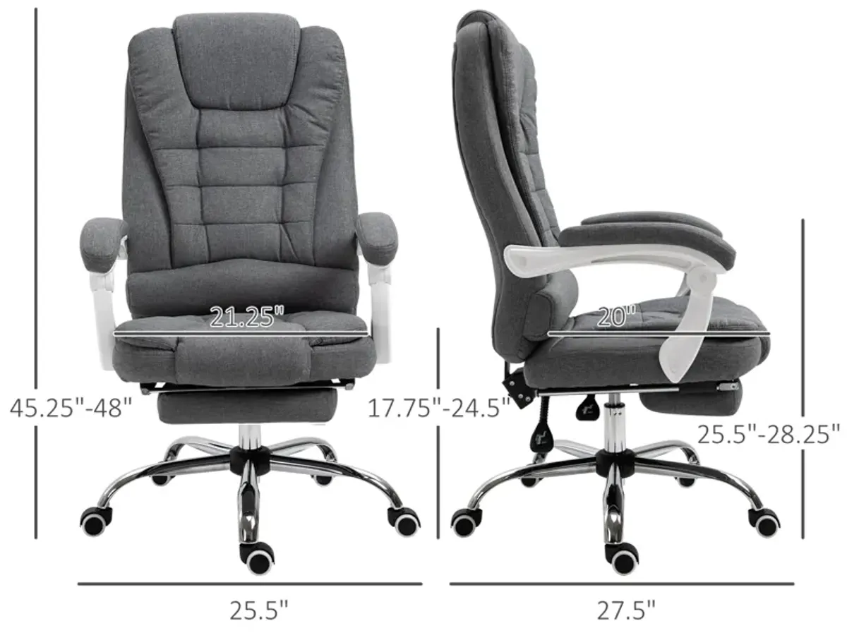 Dark Gray Work Comfort: Office Chair with Retractable Footrest