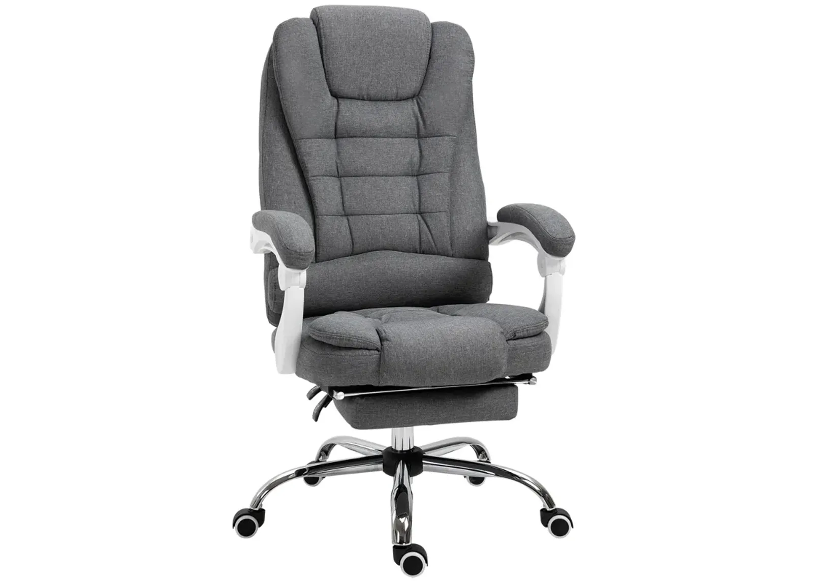 Dark Gray Work Comfort: Office Chair with Retractable Footrest