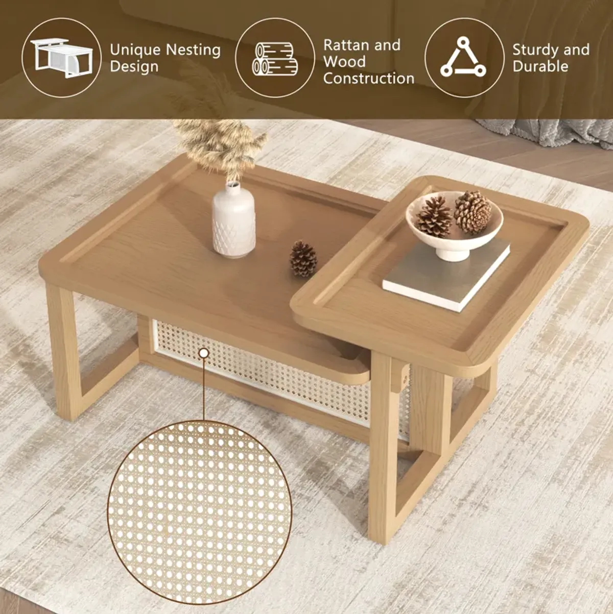 Merax Modern Nesting  Coffee Table